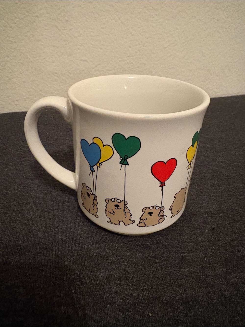 Vintage Sandra Boynton Bears with Balloons Colorful Coffee Mug Japan